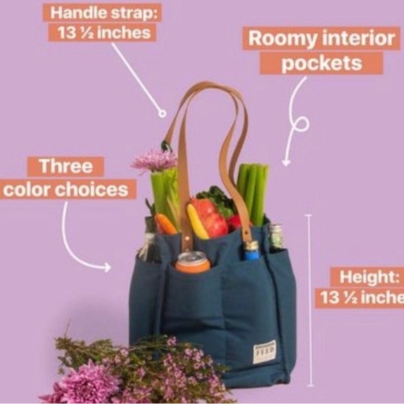 NWOT FEED Project canvas market tote, Sea Blue Color - Picture 4 of 5